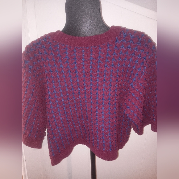 Buckle Burgundy and Blue Knit Sweater - Picture 2 of 4